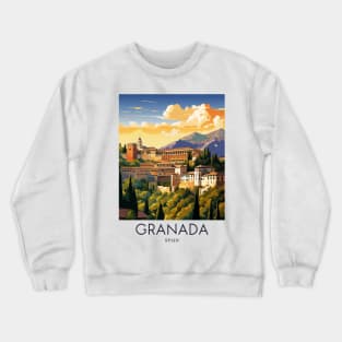 A Pop Art Travel Print of Granada - Spain Crewneck Sweatshirt